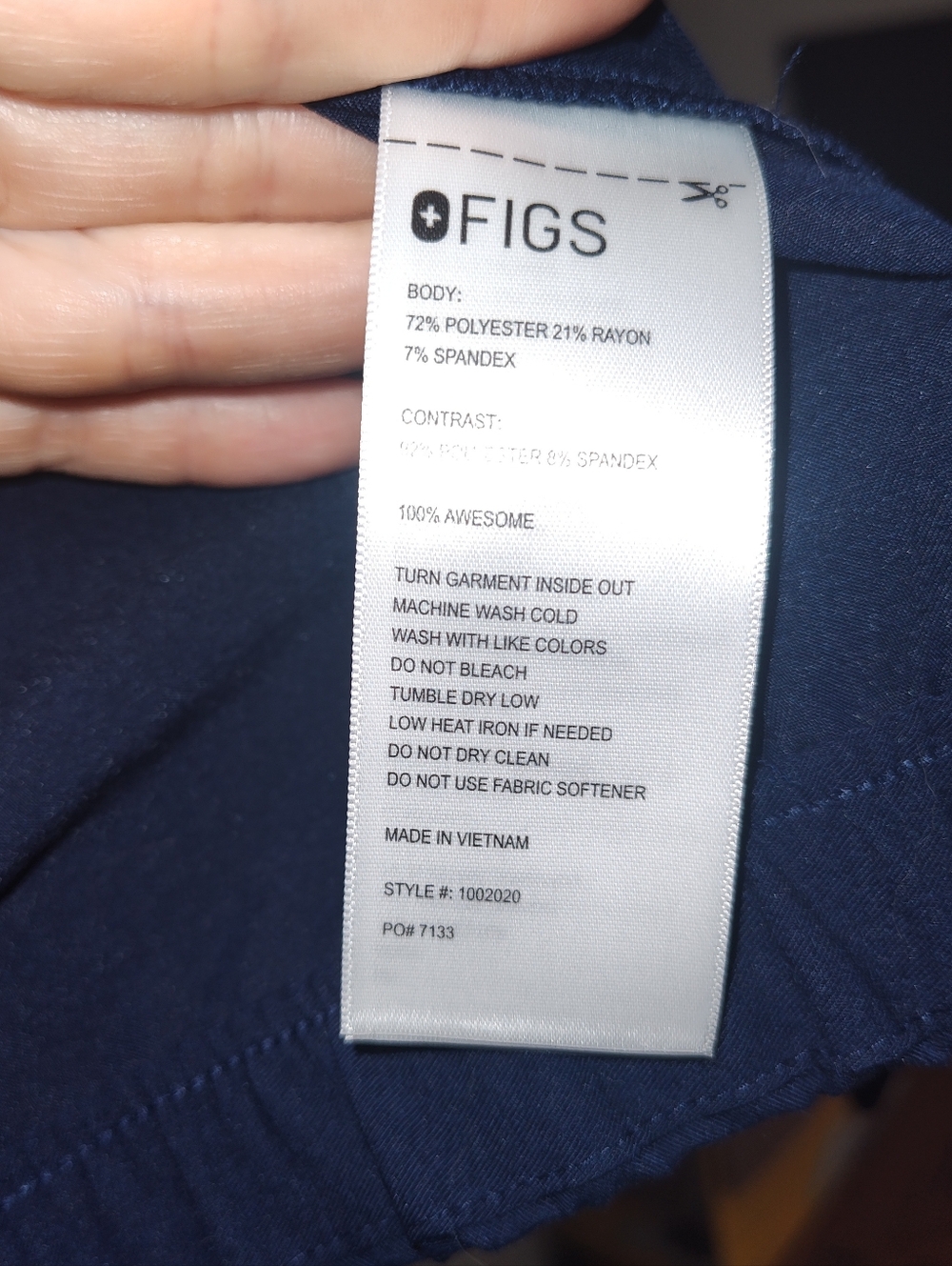 NWT Figs Navy Small Limits Zip Scrub Top - Picture 4 of 8